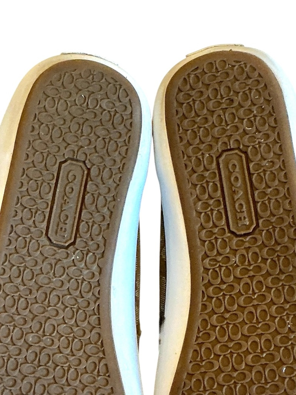 Coach Barrett Khaki Tan Signature Logo Canvas Low Top Lace up Sneakers Size 9.5 - Picture 13 of 15